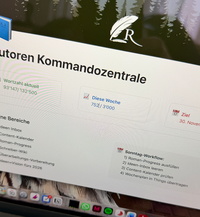 Die Benutzeroberfläche von Notion die ich mir als Autor zusammengebaut habe