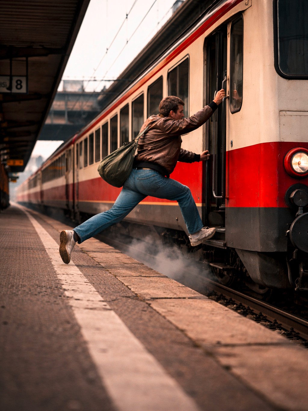 Ich bin ja noch in einer Zeit aufgewachsen, in der man auf einen Zug, der eben den Bahnhof verlässt, aufspringen konnte. Das Timing musste passen, damit ein solcher Sprung gelang.

Wieder in ein Roman-Projekt einzutauchen, dass einige Wochen brachgelegen hat, fühlt sich ähnlich an. Der Sprung ist geglückt und ich nun orientiere ich mich, wo genau ich mich denn befinde. Aber das Timing hat gepasst und ich bin froh, dass ich auf dieser Zugreise dabei bin…
#wiederdabei #udl #autorenleben